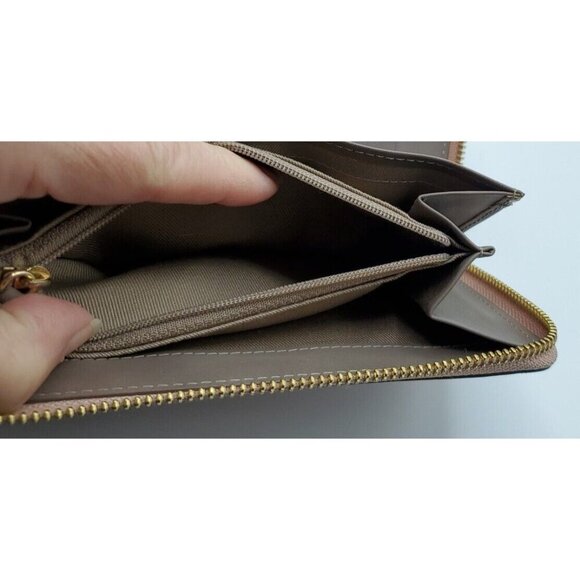 LODIS Mauve Dusty Rose  Zip Around Leather Wallet Organizer Card & ID Slots - Picture 10 of 11